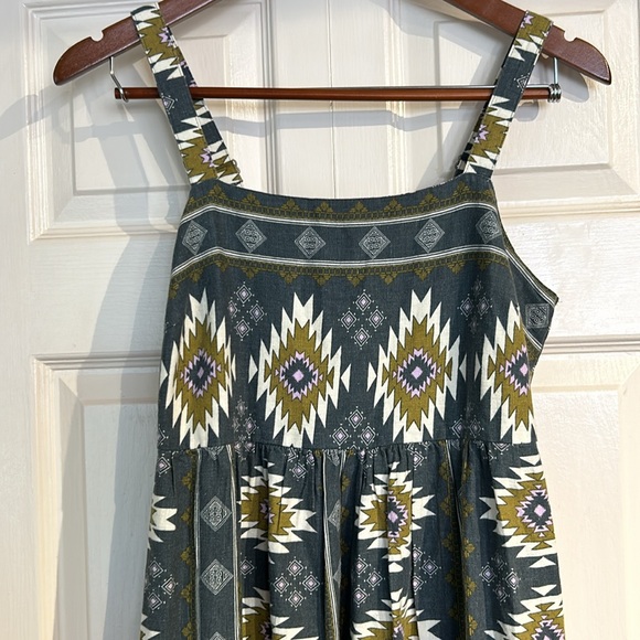 Southwest Linen Cotton Tank Dress - Picture 2 of 10